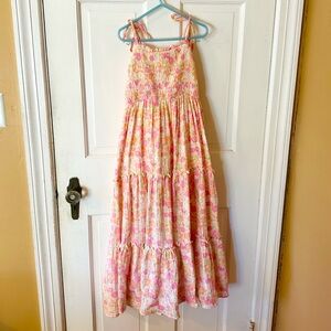 SweetHoney Pink and Yellow Floral Maxi Dress